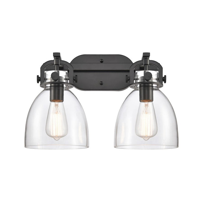 Innovations Lighting Newton Bell 2-Lt 7" Bath, MB/CG - 410-2W-BK-G412-7CL