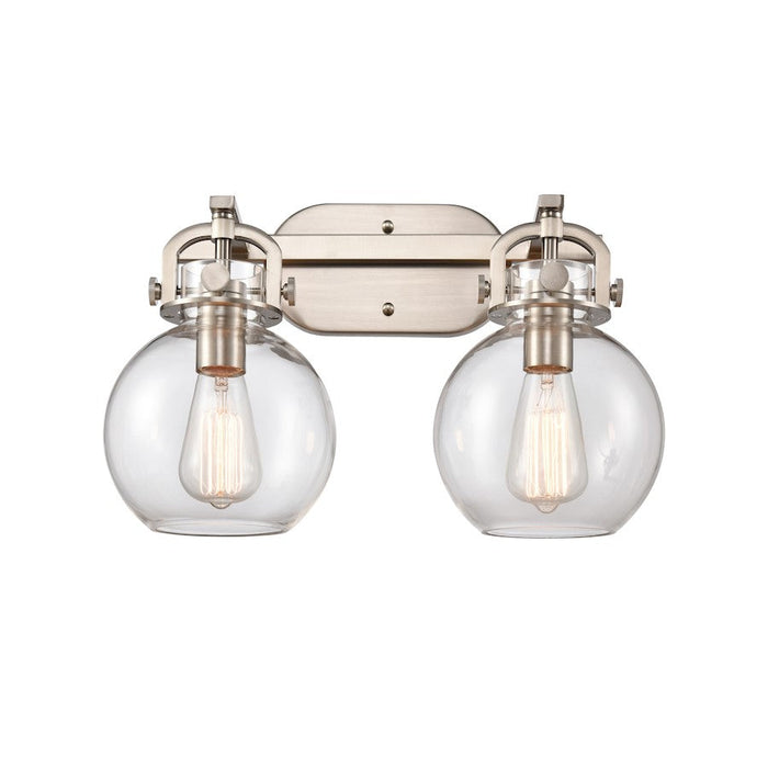 Innovations Lighting Newton Sphere 2-Lt 7" Bath, SN/CG - 410-2W-SN-G410-7CL