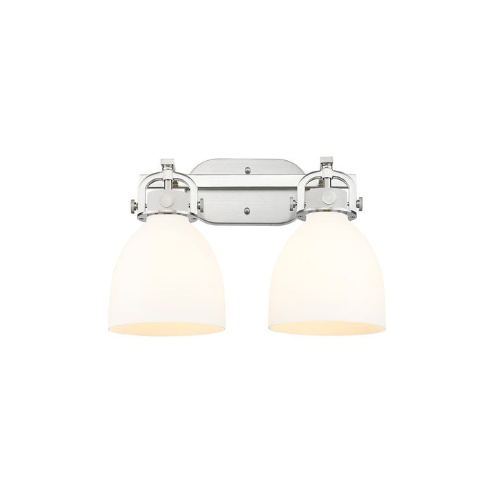 Innovations Lighting Newton Bell 2-Lt 7" Bath, SN/MWG - 410-2W-SN-G412-7WH