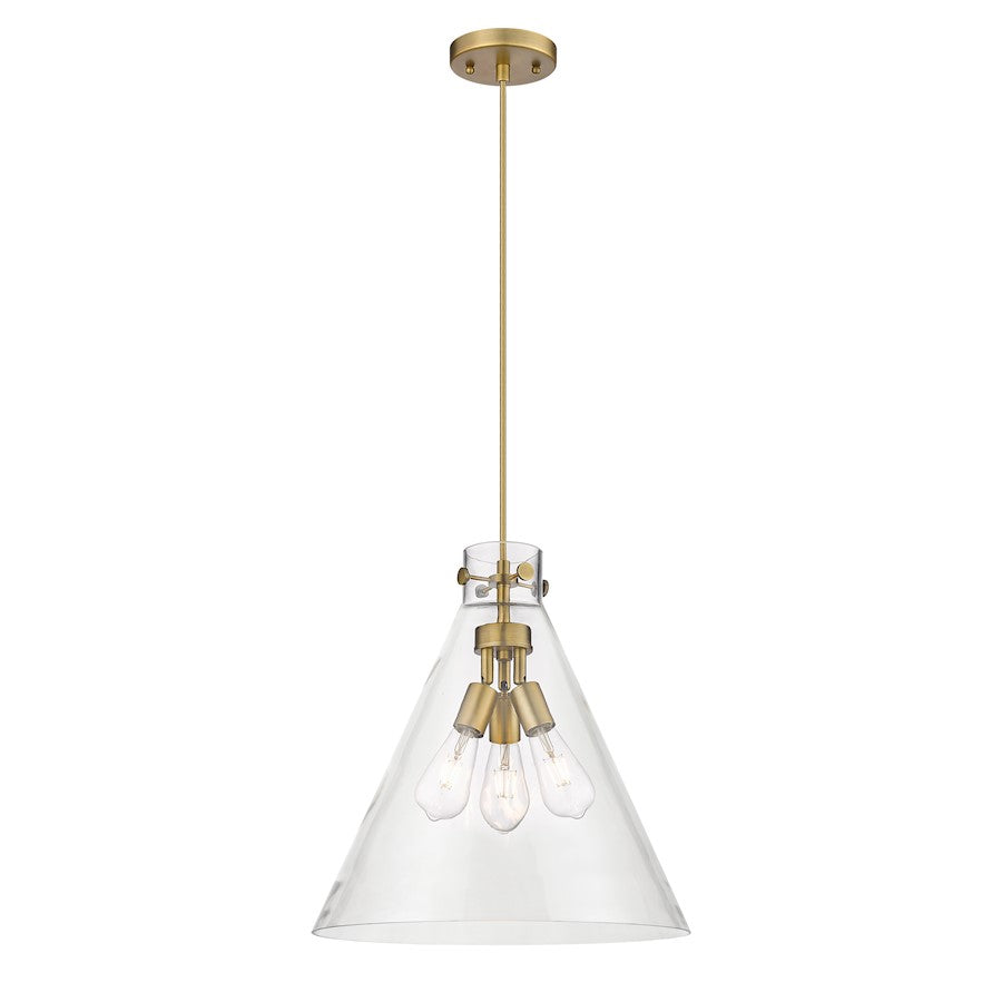 Innovations Newton Cone 3-Lt 18" Cord Pendant, BB/CG - 410-3PL-BB-G411-18CL