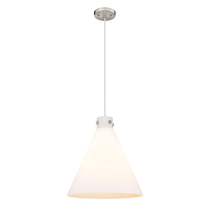 Innovations Newton Cone 3-Lt 18" Cord Pendant, SN/MWG - 410-3PL-SN-G411-18WH