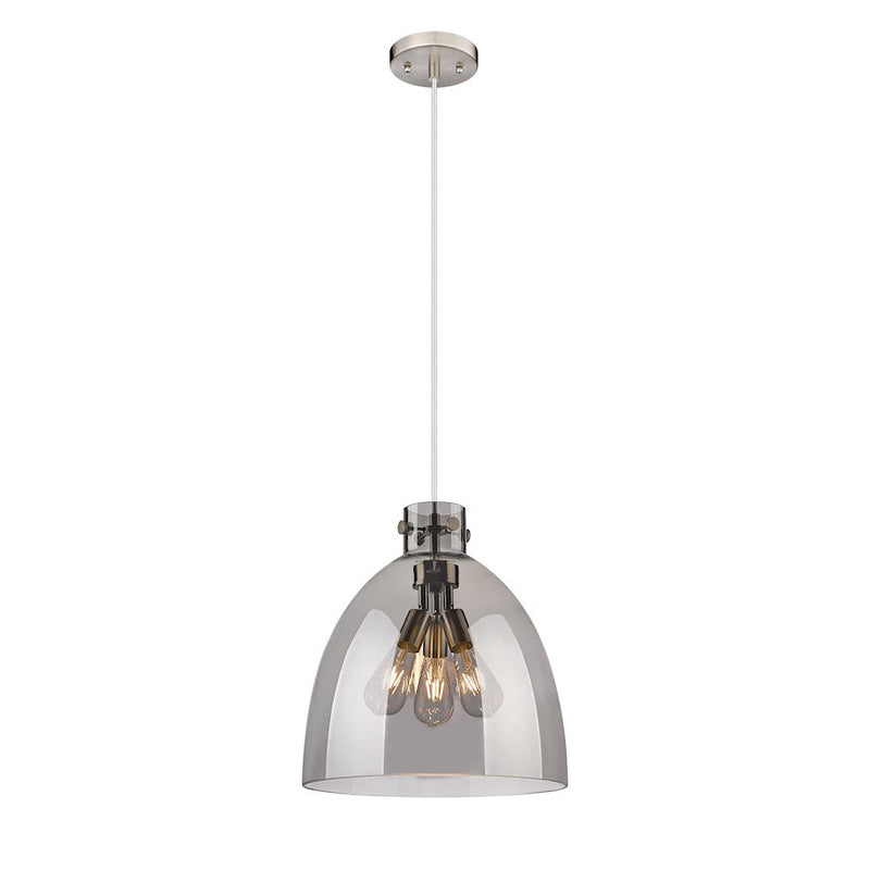 Innovations Newton Bell 3-Lt 16" Cord Pendant, SN/PSG - 410-3PL-SN-G412-16SM