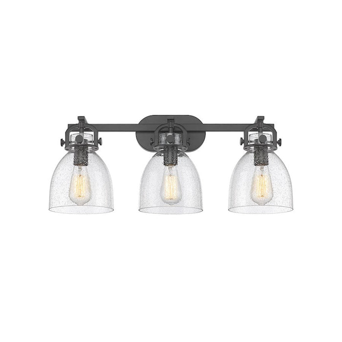 Innovations Lighting Newton Bell 3-Lt 7" Bath, MB/SG - 410-3W-BK-G412-7SDY