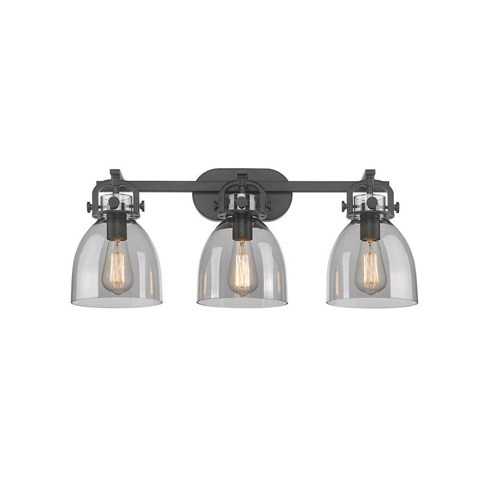 Innovations Lighting Newton Bell 3-Lt 7" Bath, MB/PSG - 410-3W-BK-G412-7SM