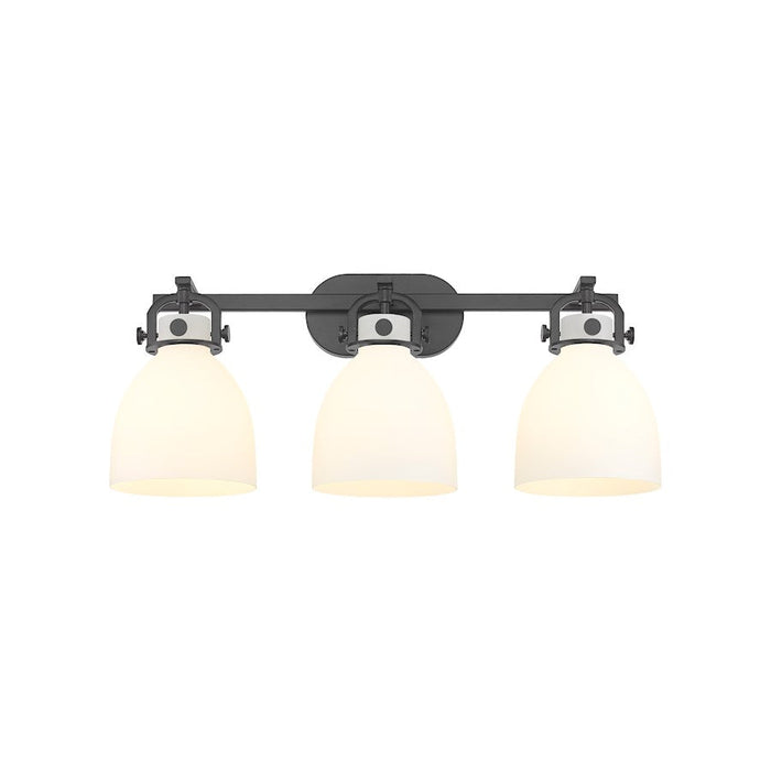 Innovations Lighting Newton Bell 3-Lt 7" Bath, MB/MWG - 410-3W-BK-G412-7WH