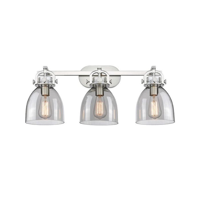 Innovations Lighting Newton Bell 3-Lt 7" Bath, SN/PSG - 410-3W-SN-G412-7SM