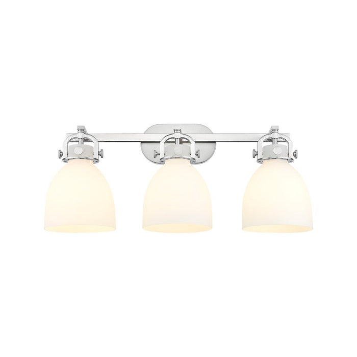 Innovations Lighting Newton Bell 3-Lt 7" Bath, SN/MWG - 410-3W-SN-G412-7WH