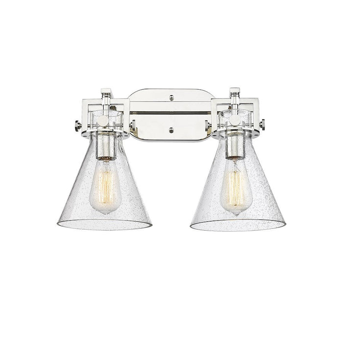 Innovations Lighting Newton Cone 2-Lt 7" Bath, PN/SG - 411-2W-PN-G411-7SDY