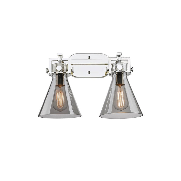 Innovations Lighting Newton Cone 2-Lt 7" Bath, PN/PSG - 411-2W-PN-G411-7SM