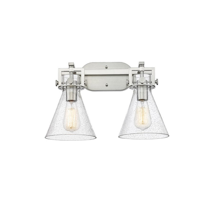 Innovations Lighting Newton Cone 2-Lt 7" Bath, SN/SG - 411-2W-SN-G411-7SDY