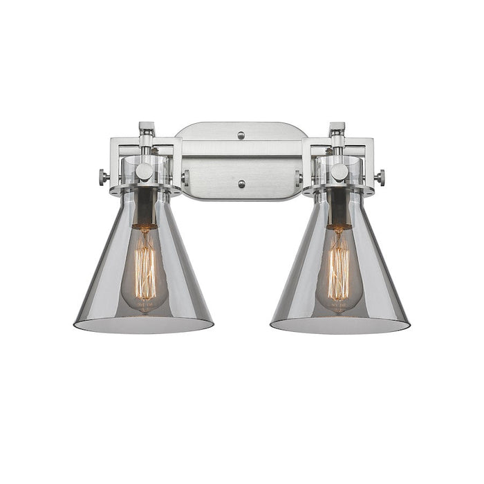 Innovations Lighting Newton Cone 2-Lt 7" Bath, SN/PSG - 411-2W-SN-G411-7SM