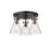 Innovations Lighting Newton Cone 3-Lt 7" Flush, MB/SG - 411-3F-BK-G411-7SDY