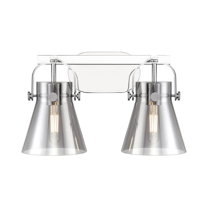 Innovations Lighting Pilaster II Cone 2-Lt 6" Bath, PC/PSG - 423-2W-PC-G411-6SM