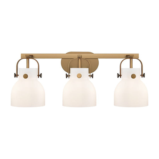 Innovations Lighting Pilaster II Bell 3-Lt 6" Bath, BB/MWG - 423-3W-BB-G412-6WH