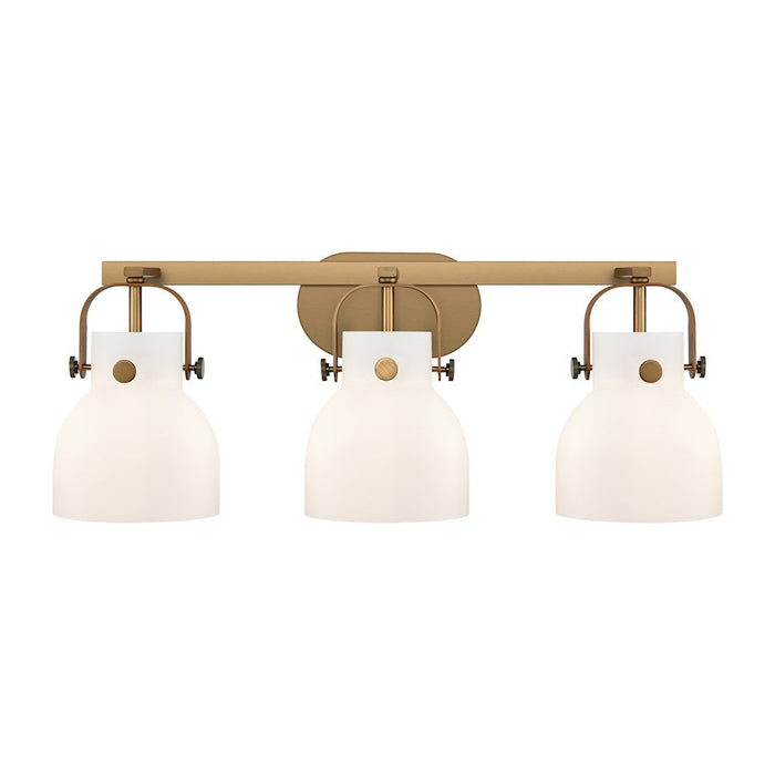 Innovations Lighting Pilaster II Bell 3-Lt 6" Bath, BB/MWG - 423-3W-BB-G412-6WH