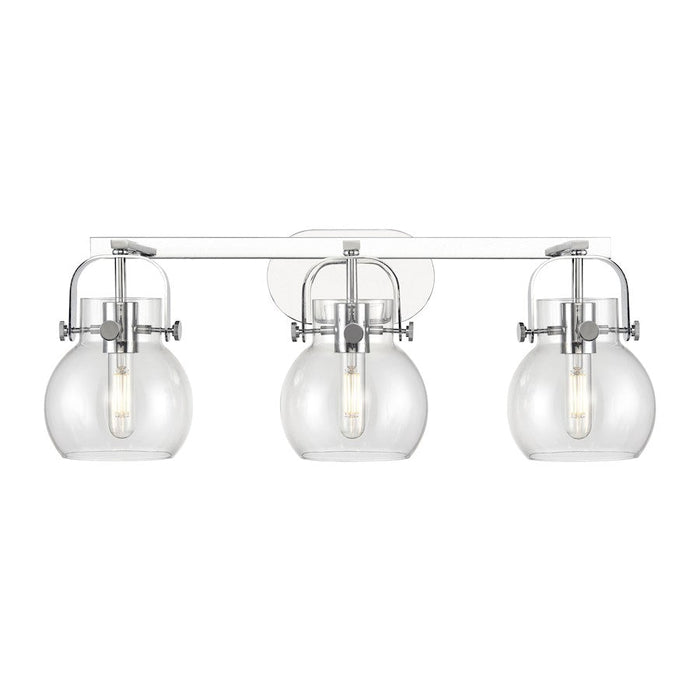 Innovations Lighting Pilaster II Sphere 3-Lt 6" Bath, PC/CG - 423-3W-PC-G410-6CL