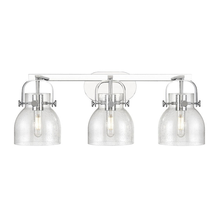 Innovations Lighting Pilaster II Bell 3-Lt 6" Bath, PC/SG - 423-3W-PC-G412-6SDY