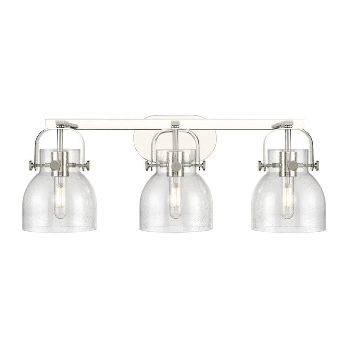 Innovations Lighting Pilaster II Bell 3-Lt 6" Bath, PN/SG - 423-3W-PN-G412-6SDY