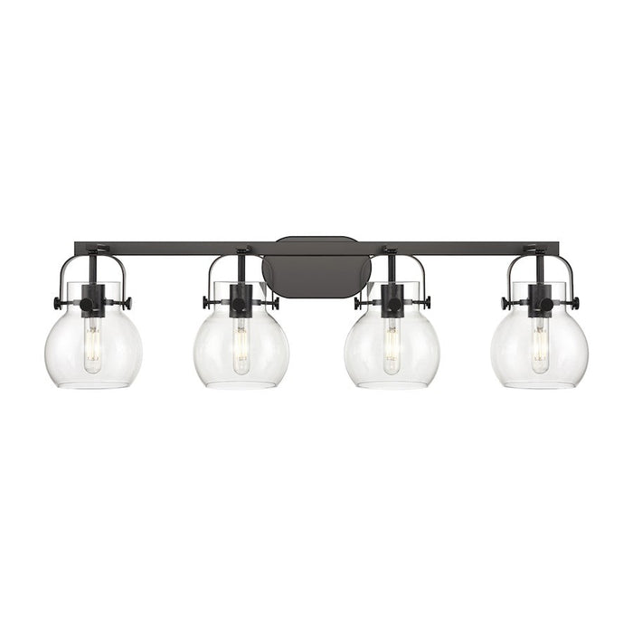 Innovations Lighting Pilaster II Sphere 4-Lt 6" Bath, MB/CG - 423-4W-BK-G410-6CL