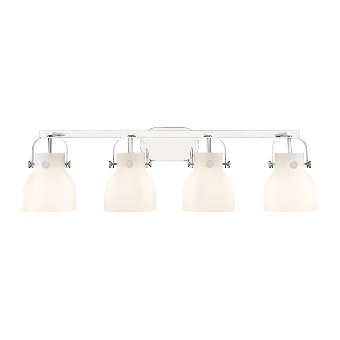 Innovations Lighting Pilaster II Bell 4-Lt 6" Bath, PC/MWG - 423-4W-PC-G412-6WH