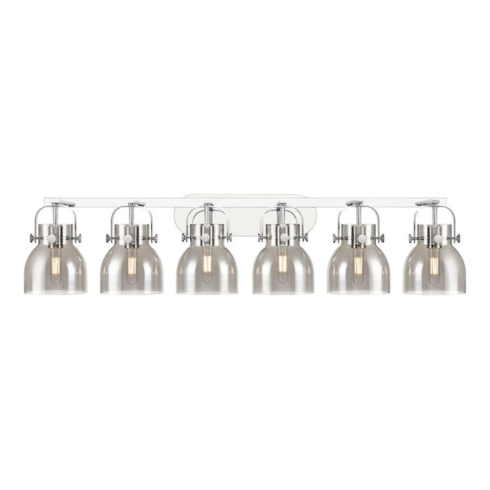 Innovations Lighting Pilaster II Bell 6-Lt 6" Bath, PC/PSG - 423-6W-PC-G412-6SM