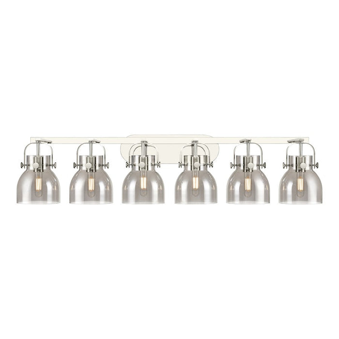 Innovations Lighting Pilaster II Bell 6-Lt 6" Bath, PN/PSG - 423-6W-PN-G412-6SM