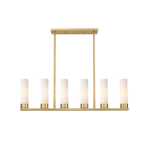 Innovations Empire 6-Lt 11" Stem Linear Pendant, BB/MWG - 429-6I-BB-G429-11WH