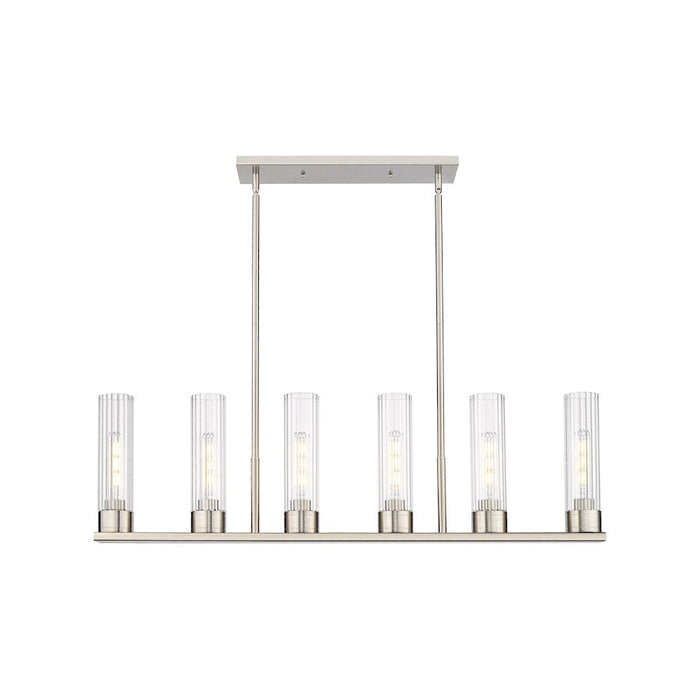 Innovations Empire 6-Lt 11" Stem Linear Pendant, SN/CG - 429-6I-SN-G429-11CL