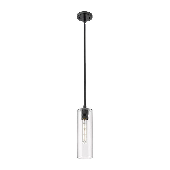 Innovations Crown Point 1-Lt 12" Stem Pendant, MB/CG - 434-1S-BK-G434-12CL