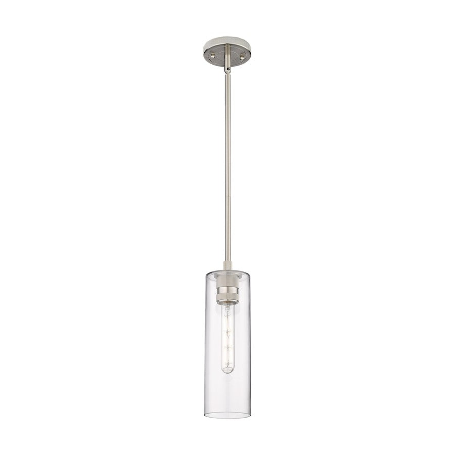 Innovations Crown Point 1-Lt 12" Stem Pendant, SN/CG - 434-1S-SN-G434-12CL