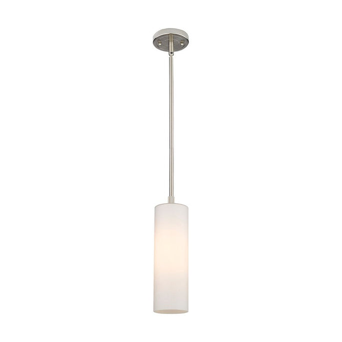 Innovations Crown Point 1-Lt 12" Stem Pendant, SN/MWG - 434-1S-SN-G434-12WH