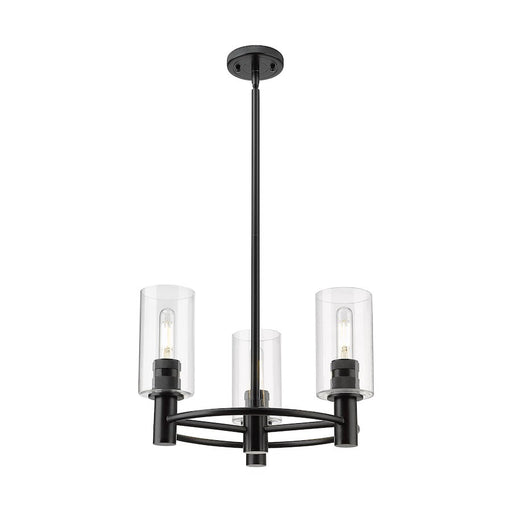 Innovations Crown Point 3-Lt 7" Stem Pendant, MB/CG - 434-3CR-BK-G434-7CL