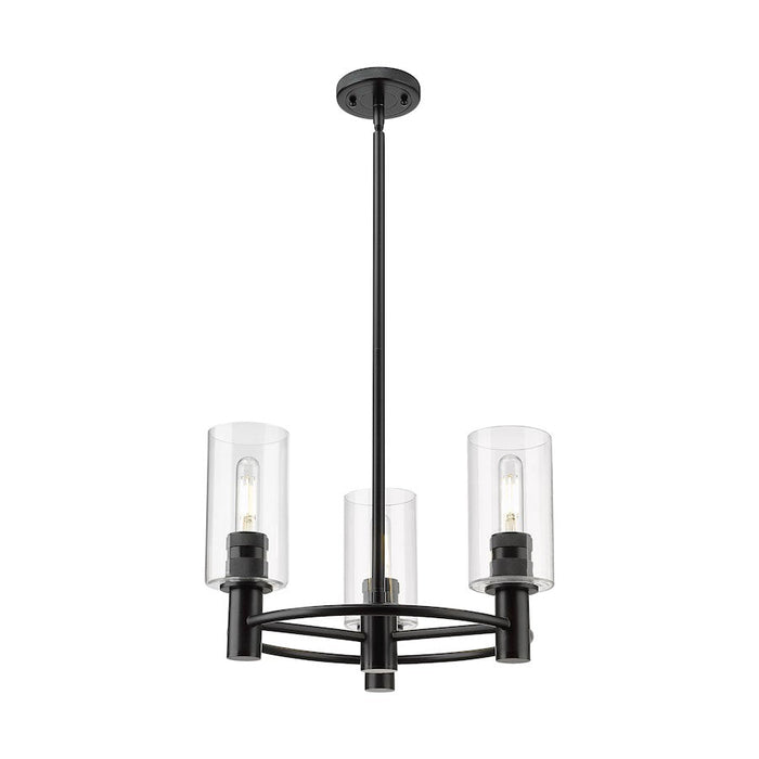 Innovations Crown Point 3-Lt 7" Stem Pendant, MB/CG - 434-3CR-BK-G434-7CL