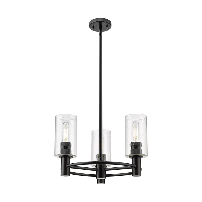 Innovations Crown Point 3-Lt 7" Stem Pendant, MB/SG - 434-3CR-BK-G434-7SDY