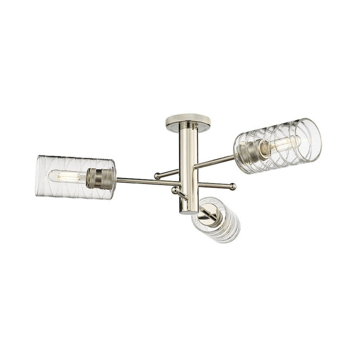 Innovations Lighting Crown Point 3-Lt 7" Flush, PN/DSG - 434-3F-PN-G434-7DE