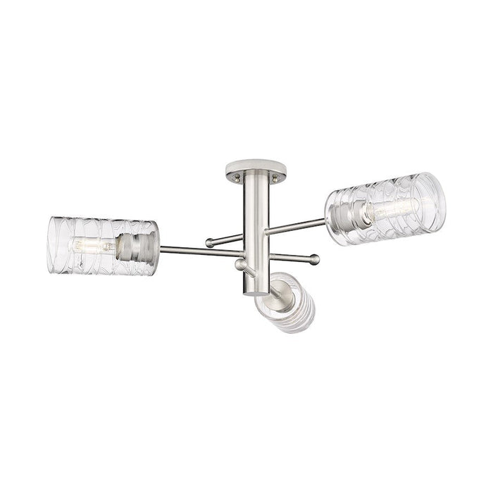 Innovations Lighting Crown Point 3-Lt 7" Flush, SN/DSG - 434-3F-SN-G434-7DE