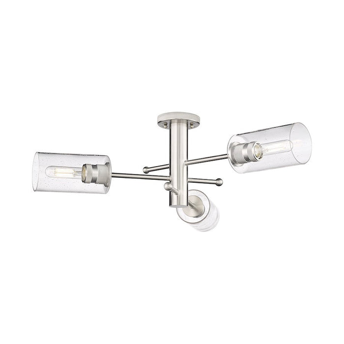 Innovations Lighting Crown Point 3-Lt 7" Flush, SN/SG - 434-3F-SN-G434-7SDY