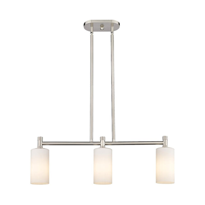 Innovations Crown Point 3-Lt 7" Stem Island Light, SN/MWG - 434-3I-SN-G434-7WH