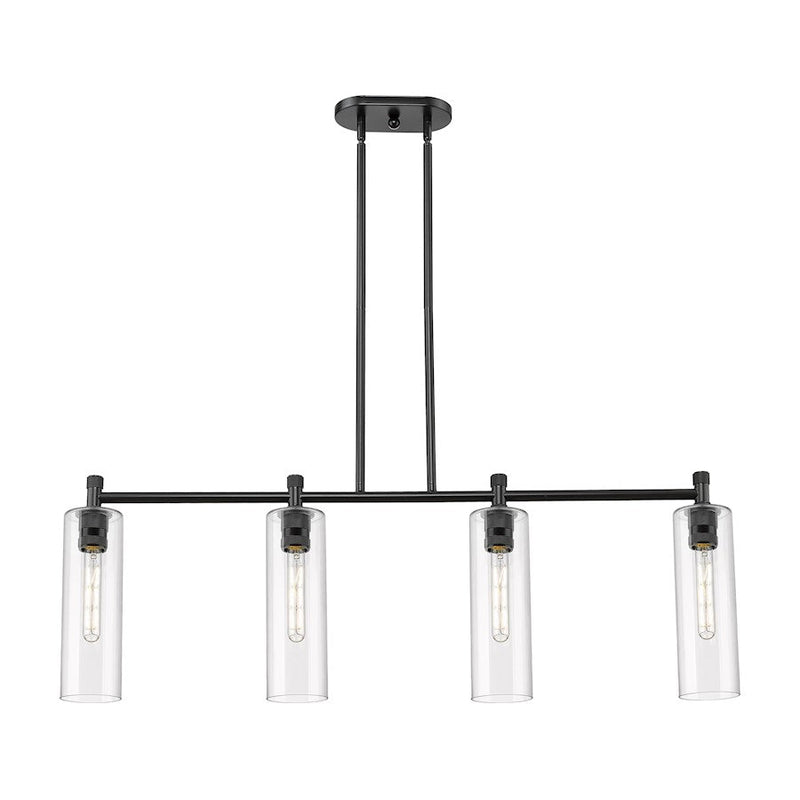 Innovations Crown Point 4-Lt 12" Stem Island Light, MB/CG - 434-4I-BK-G434-12CL