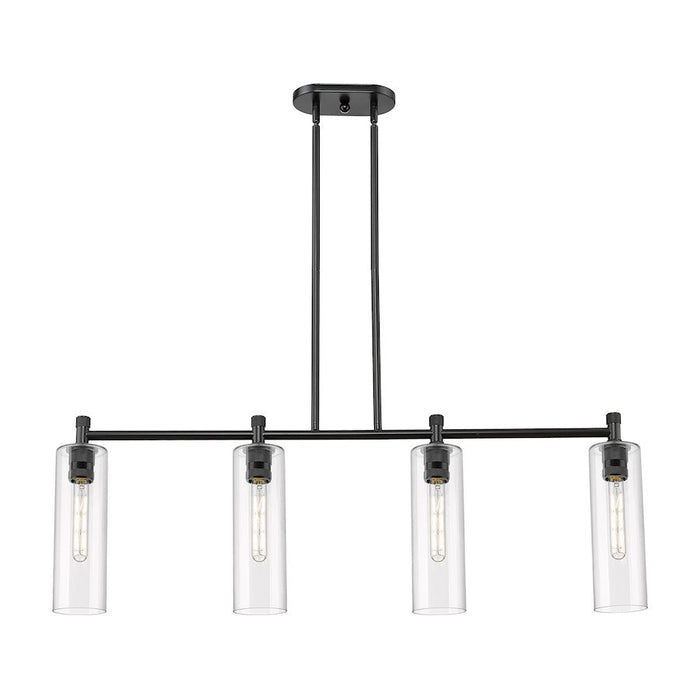 Innovations Crown Point 4-Lt 12" Stem Island Light, MB/CG - 434-4I-BK-G434-12CL