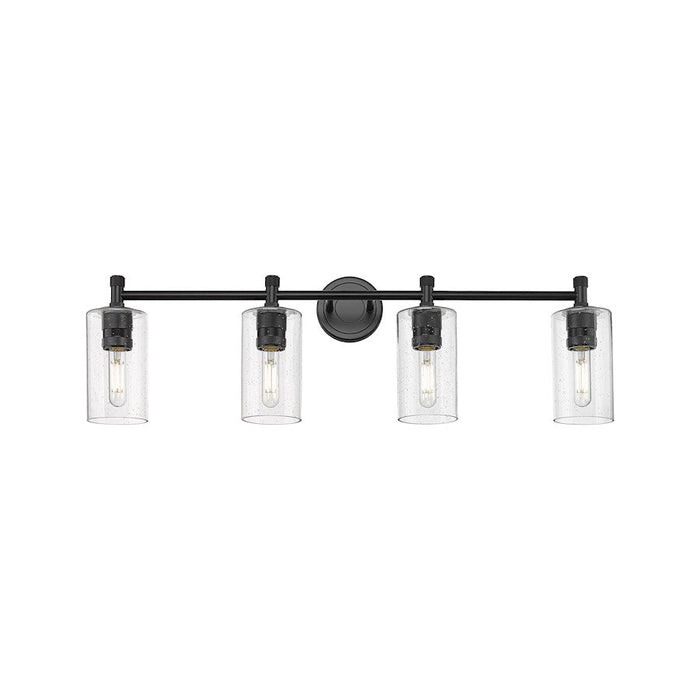 Innovations Lighting Crown Point 4-Lt 7" Bath, MB/SG - 434-4W-BK-G434-7SDY