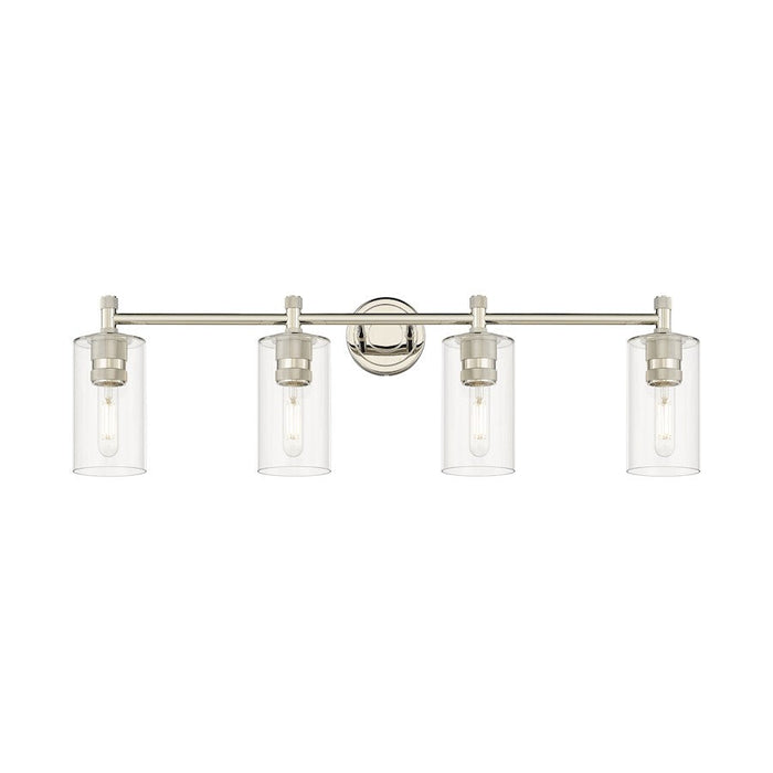 Innovations Lighting Crown Point 4-Lt 7" Bath, PN/CG - 434-4W-PN-G434-7CL