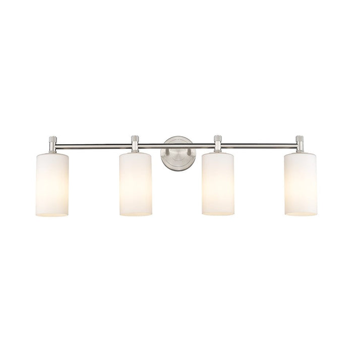 Innovations Lighting Crown Point 4-Lt 7" Bath, SN/MWG - 434-4W-SN-G434-7WH