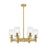 Innovations Crown Point 6-Lt 7" Stem Chandelier, BB/SG - 434-6CR-BB-G434-7SDY