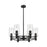 Innovations Crown Point 6-Lt 7" Stem Chandelier, MB/CG - 434-6CR-BK-G434-7CL