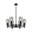 Innovations Crown Point 6-Lt 7" Stem Chandelier, MB/PSG - 434-6CR-BK-G434-7SM