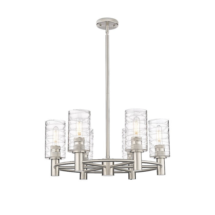 Innovations Crown Point 6-Lt 7" Stem Chandelier, SN/DSG - 434-6CR-SN-G434-7DE