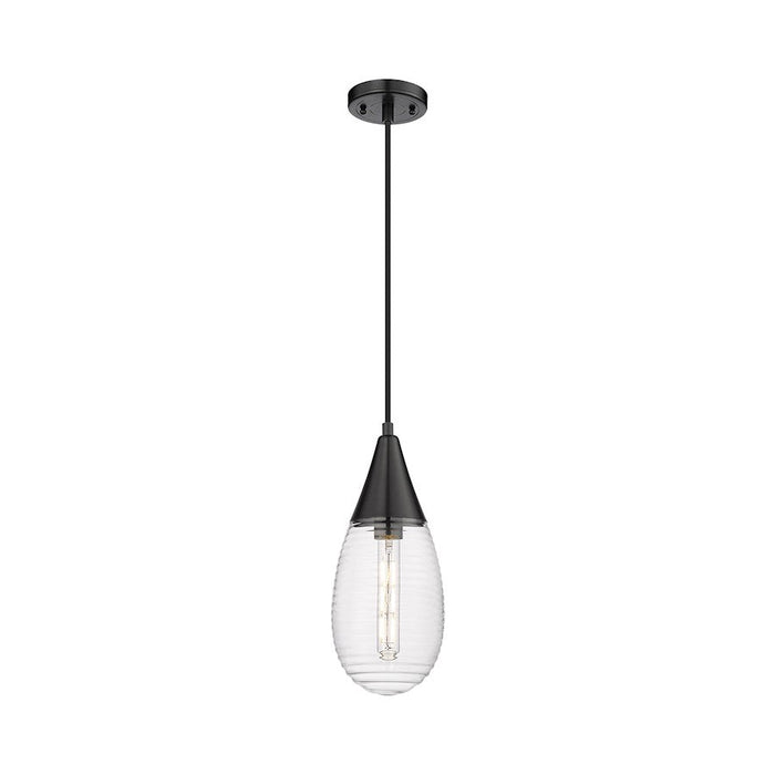 Innovations Malone 1-Lt 6" Cord Pendant, MB/Striped CG - 450-1P-BK-G450-6SCL