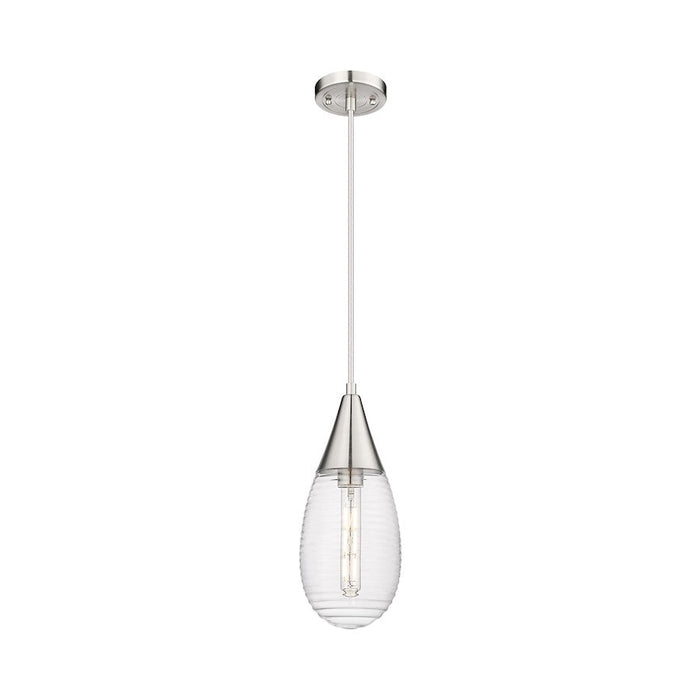 Innovations Malone 1-Lt 6" Cord Pendant, SN/Striped CG - 450-1P-SN-G450-6SCL