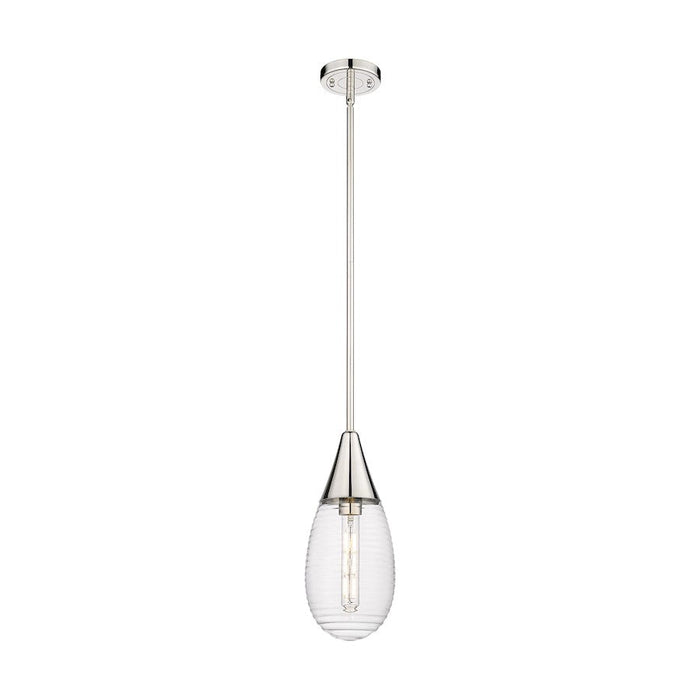 Innovations Malone 1-Lt 6" Stem Pendant, PN/Striped CG - 450-1S-PN-G450-6SCL